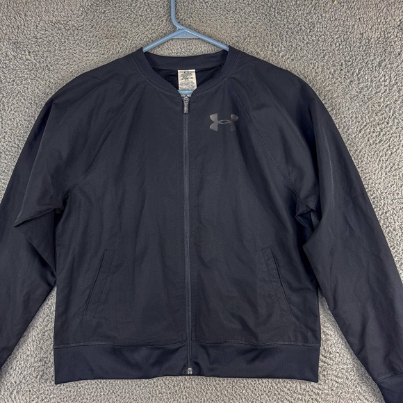 Under Armour Jacket Womens Large Black Full Zip AllSeasonGear‎ Lightweight - Picture 1 of 11